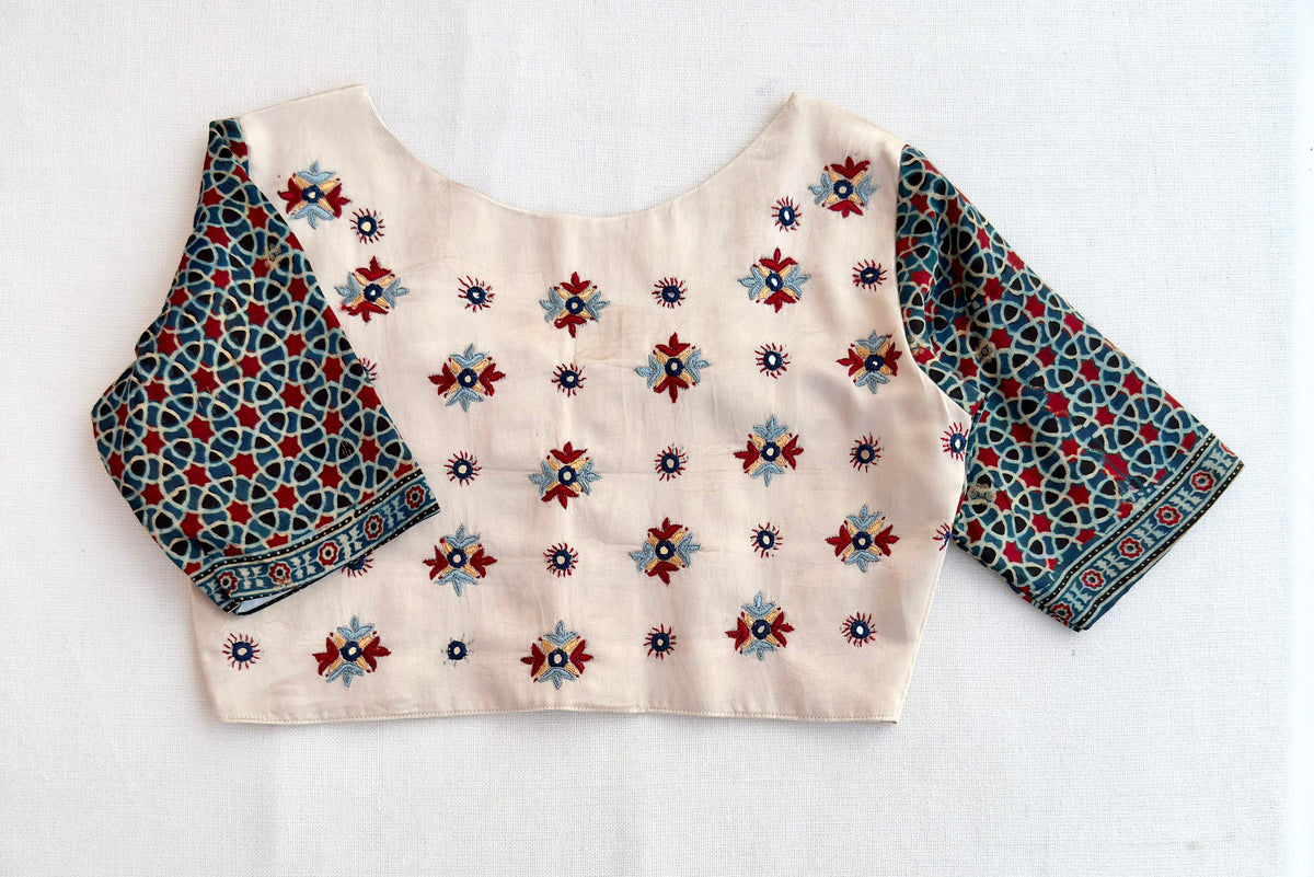 Ivory Black Contrast Mirror Blouse (Copy)