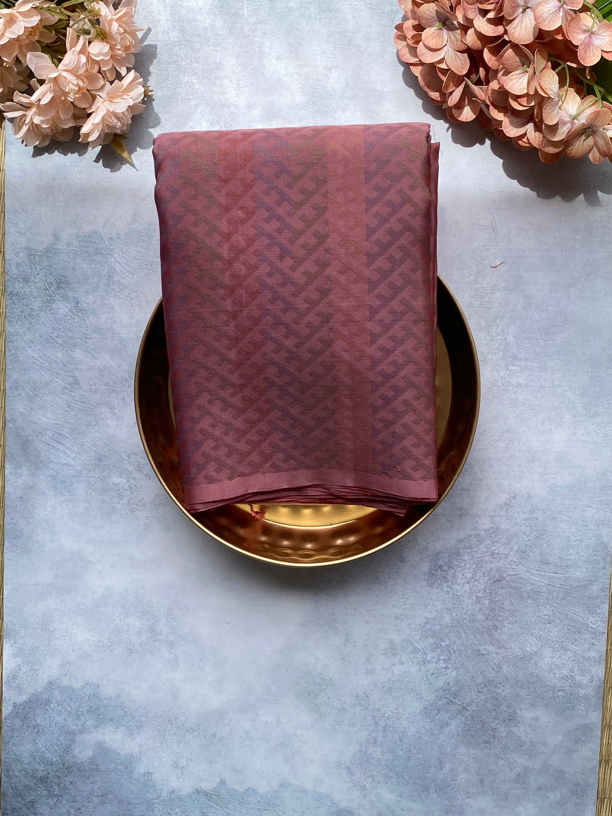 Onion Pink Solid Silk Saree