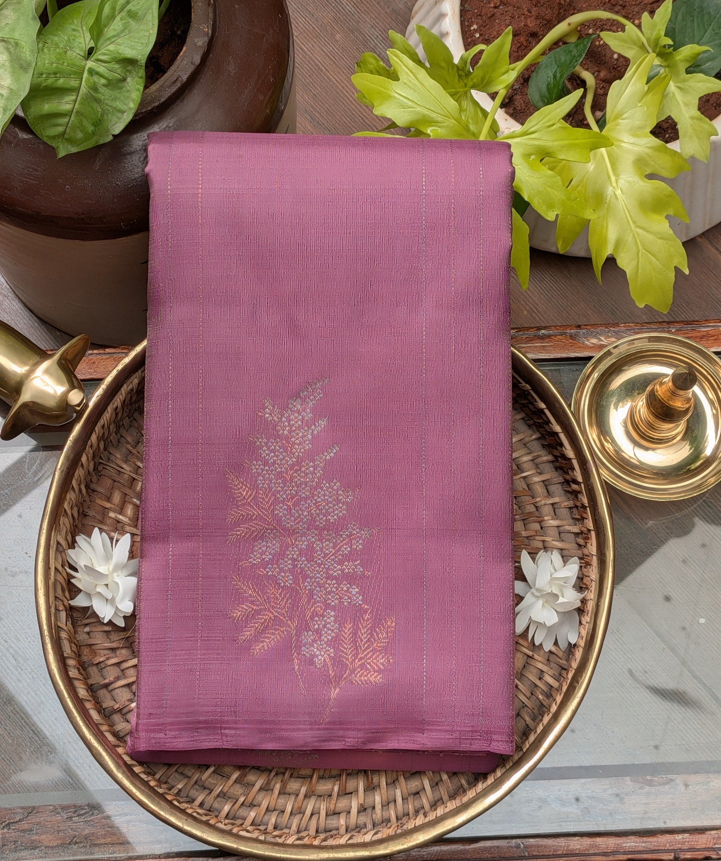 Lavender Mauve Kanchi Silk Saree