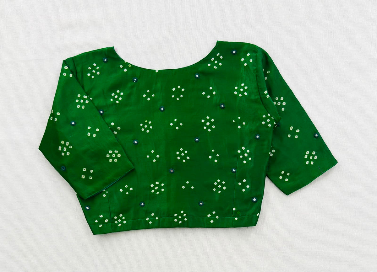 Emerald Green Mirror Dot Blouse