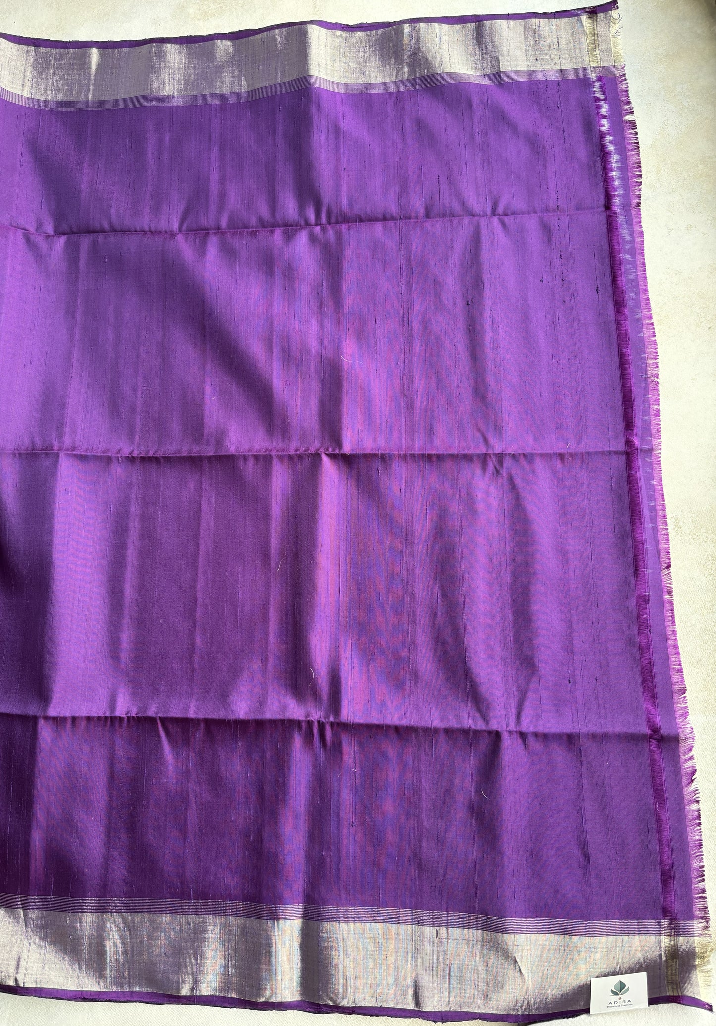 Royal Violet Silk Saree with Floral Buttas and Grand Zari Pallu