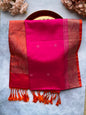 Pink Magenta Silk Saree with Orange Contrast Border |