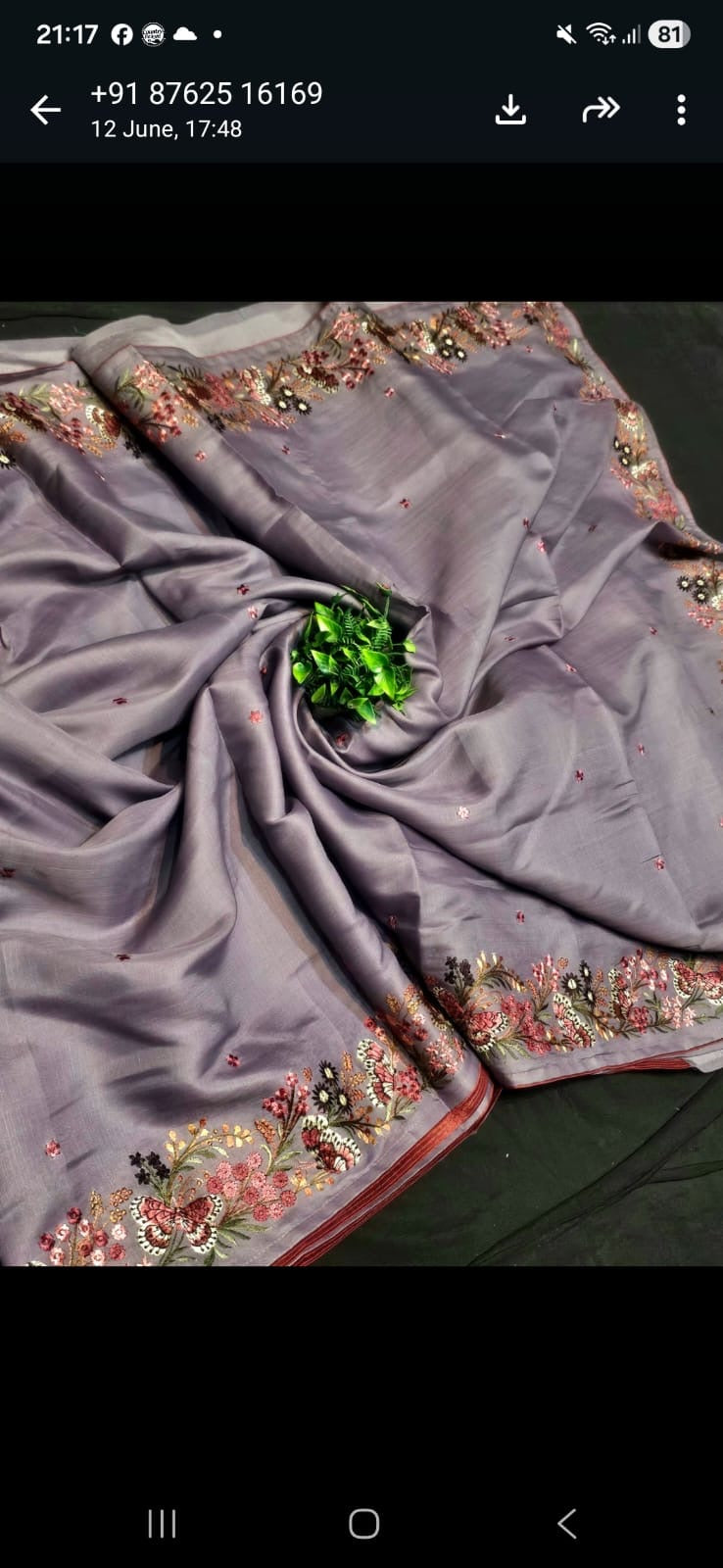 Semi Tussar Butterfly & Duck Heavy Embroidery Saree