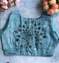 Sky Blue Sequin Burst Blouse