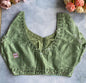Sage Green Pearl Trim Blouse