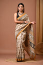 Hand Block Printed Maheshwari Silk Saree