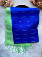 Royal Blue Silk Saree with Green Contrast Border