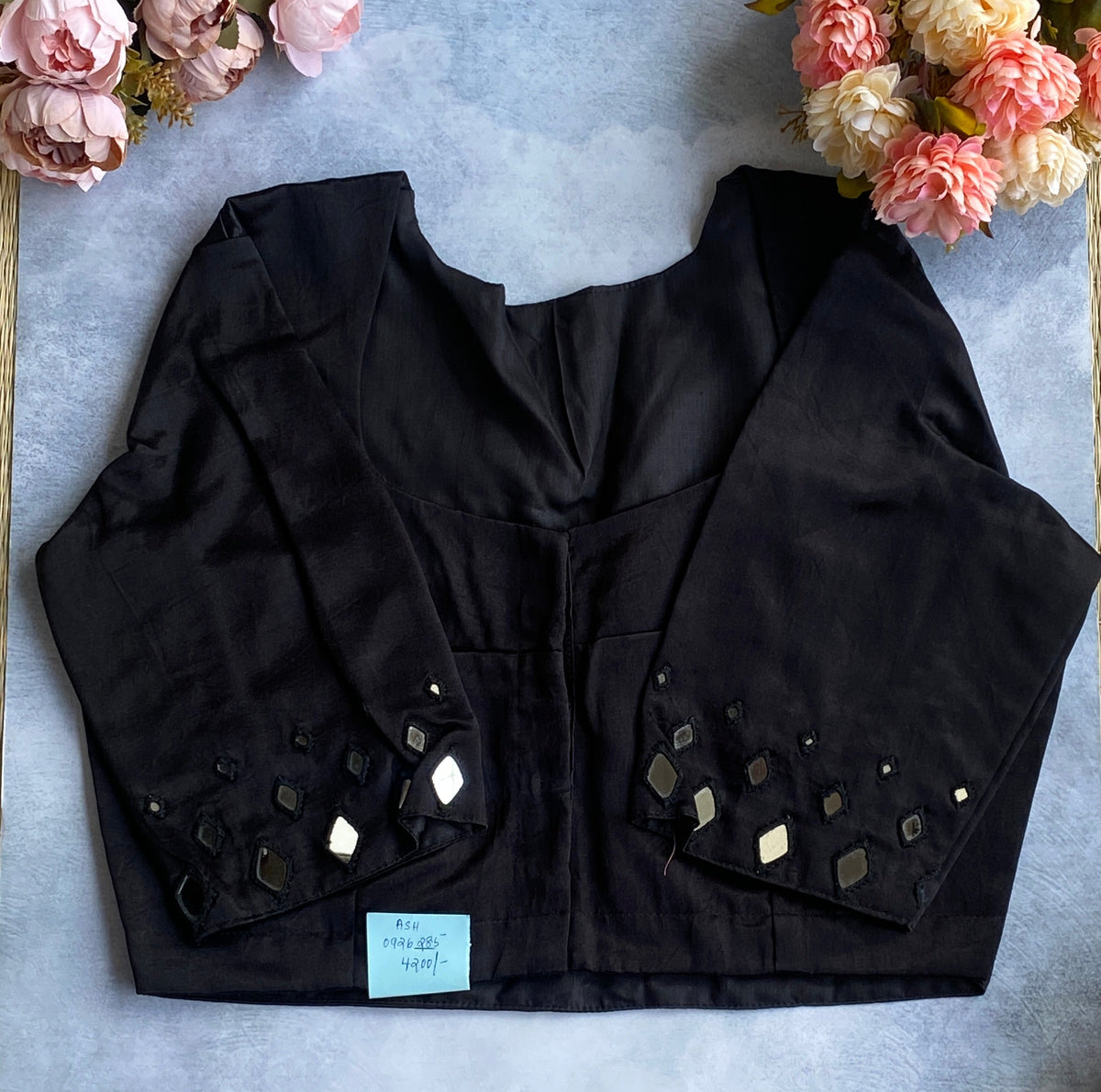 Black Scattered Sequin Blouse