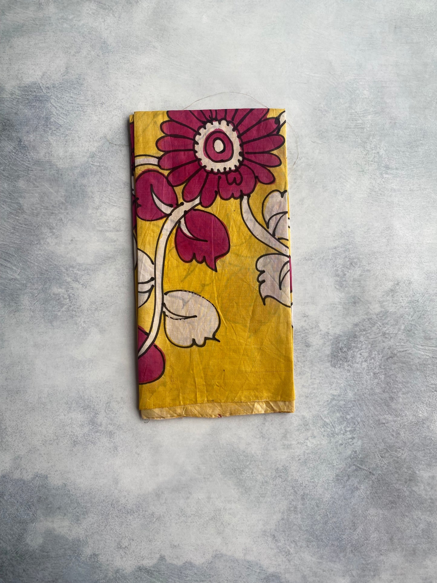 Handpainted Bishnupuri Silk Blouse (Yellow)