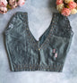 Grey Jacquard Lace Blouse