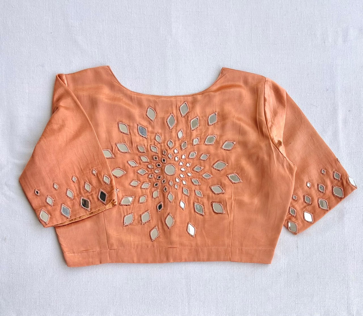 Peach Mirror Threadwork Blouse