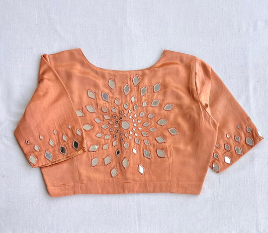 Peach Mirror Threadwork Blouse