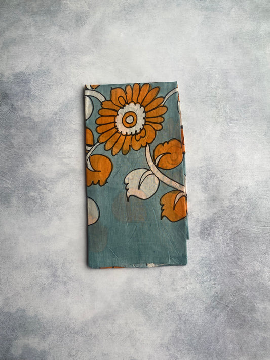 Handpainted Bishnupuri Silk Blouse (Bluish Grey)