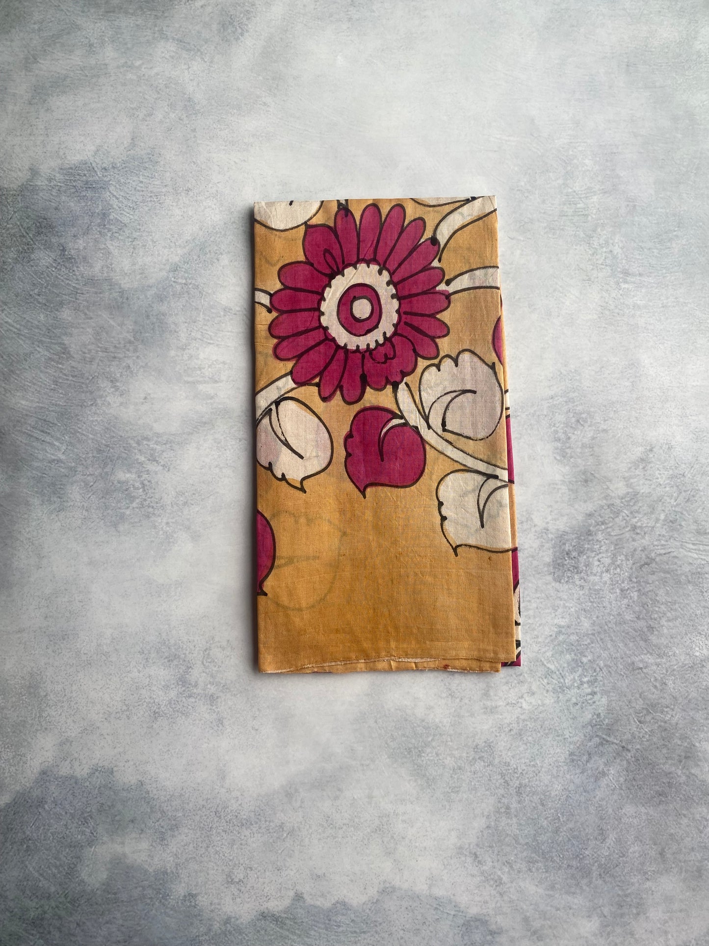 Hand Painted Blouse Mustard Beige / Golden Tan