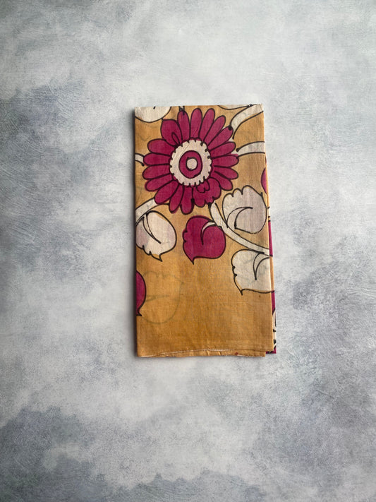 Hand Painted Blouse Mustard Beige / Golden Tan