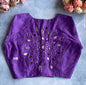 Royal Purple Sequin Burst Blouse