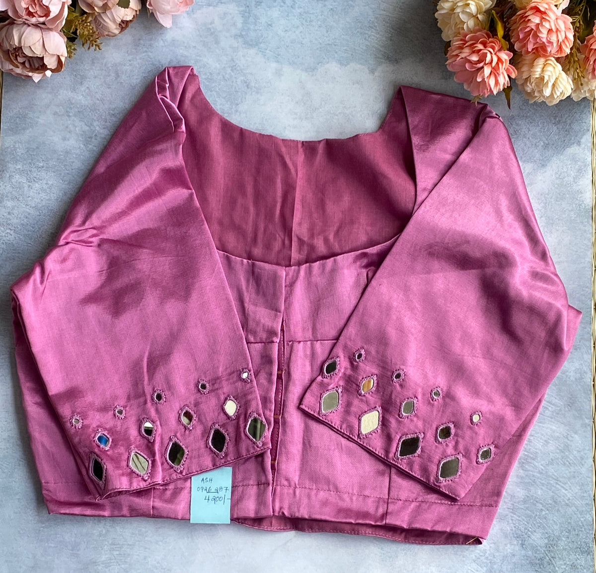 Rose Pink Sequin Burst Blouse