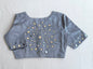 Grey  Mirror work Blouse