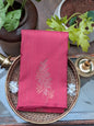 Coral Pink Handwoven Silk Saree with Elegant Floral Zari Motif
