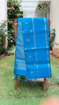 Turquoise Blue Silk Saree with Paisley Motifs