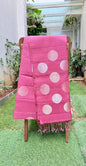 Rose Pink Silk Saree with Polka Dot Motifs
