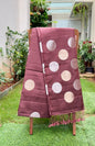 Chocolate Brown Silk Saree with Polka Dot Motifs