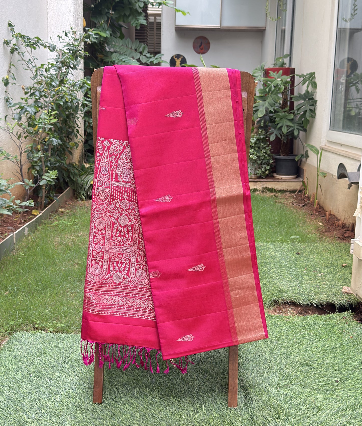 Rani Pink Soft Silk saree