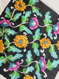 Hand-Painted Kalamkari Blouse Piece – Black Floral Vine Design