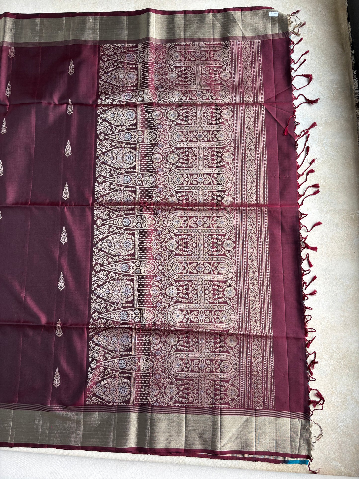 Maroon Handwoven Silk Saree with Heritage Zari Pallu