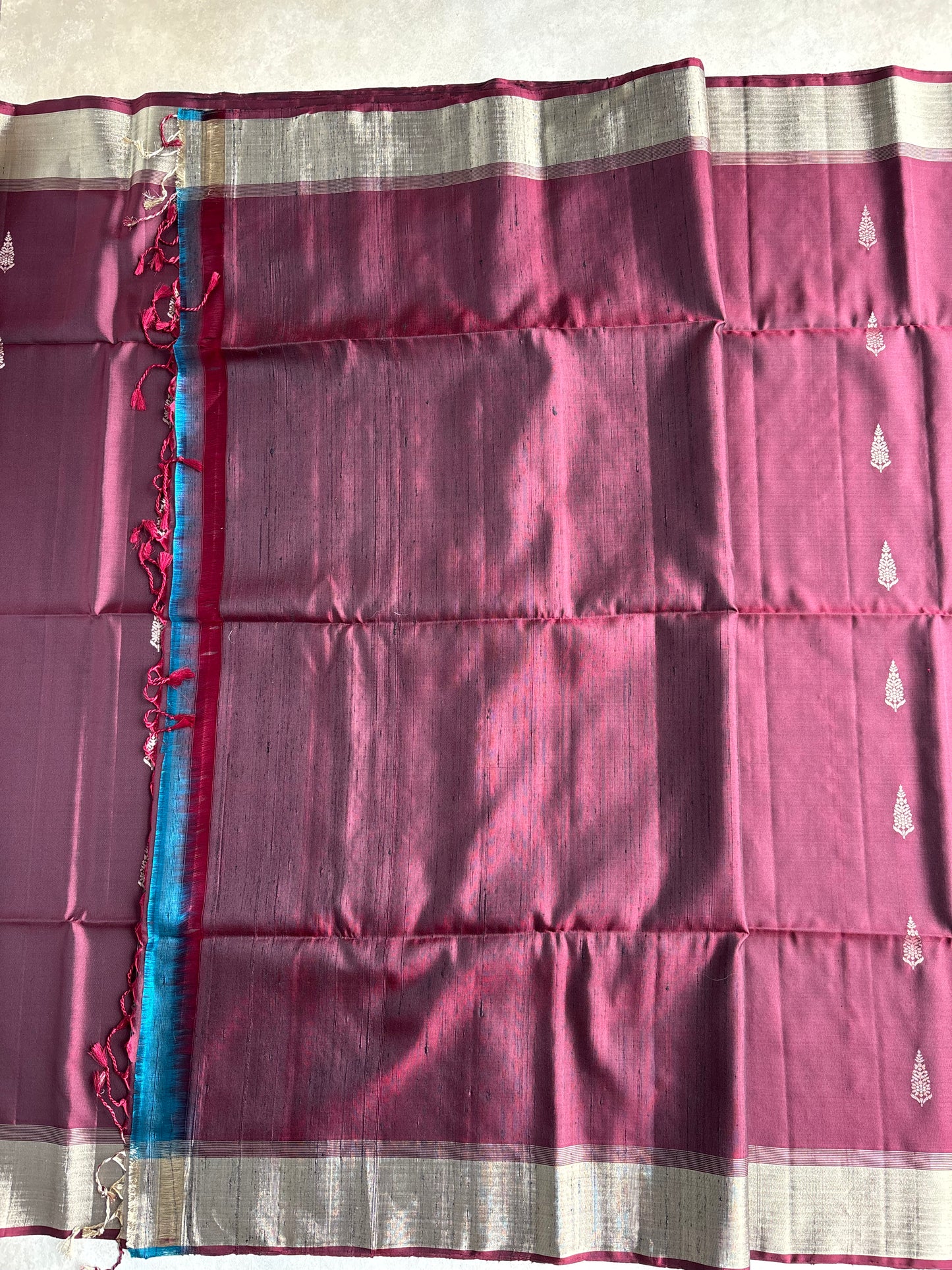Maroon Handwoven Silk Saree with Heritage Zari Pallu