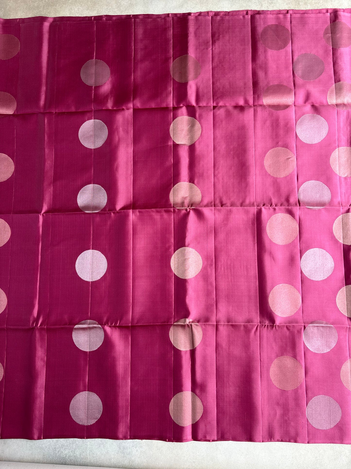 Rose Pink Silk Saree with Polka Dot Motifs