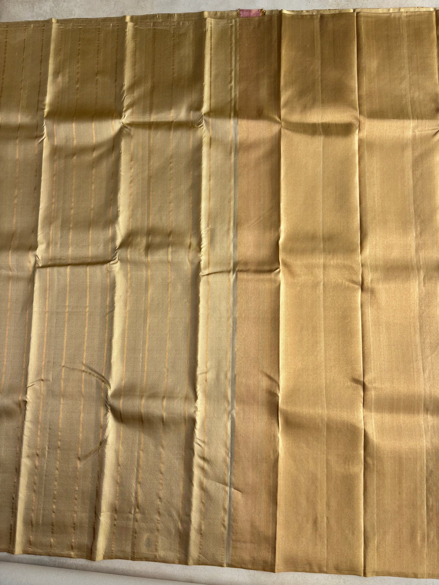 Ivory Gold Handwoven Silk Saree with Elegant Textured Weave