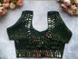 Emerald Mirror Work Pure Silk Blouse