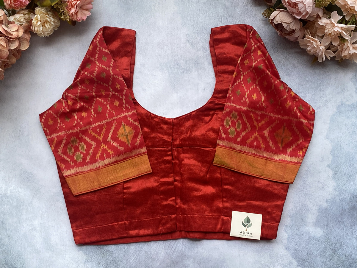 Ruby Mirror Work Pure Silk Blouse
