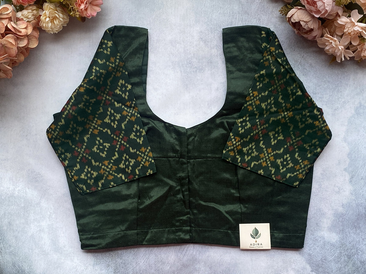 Emerald Mirror Work Pure Silk Blouse