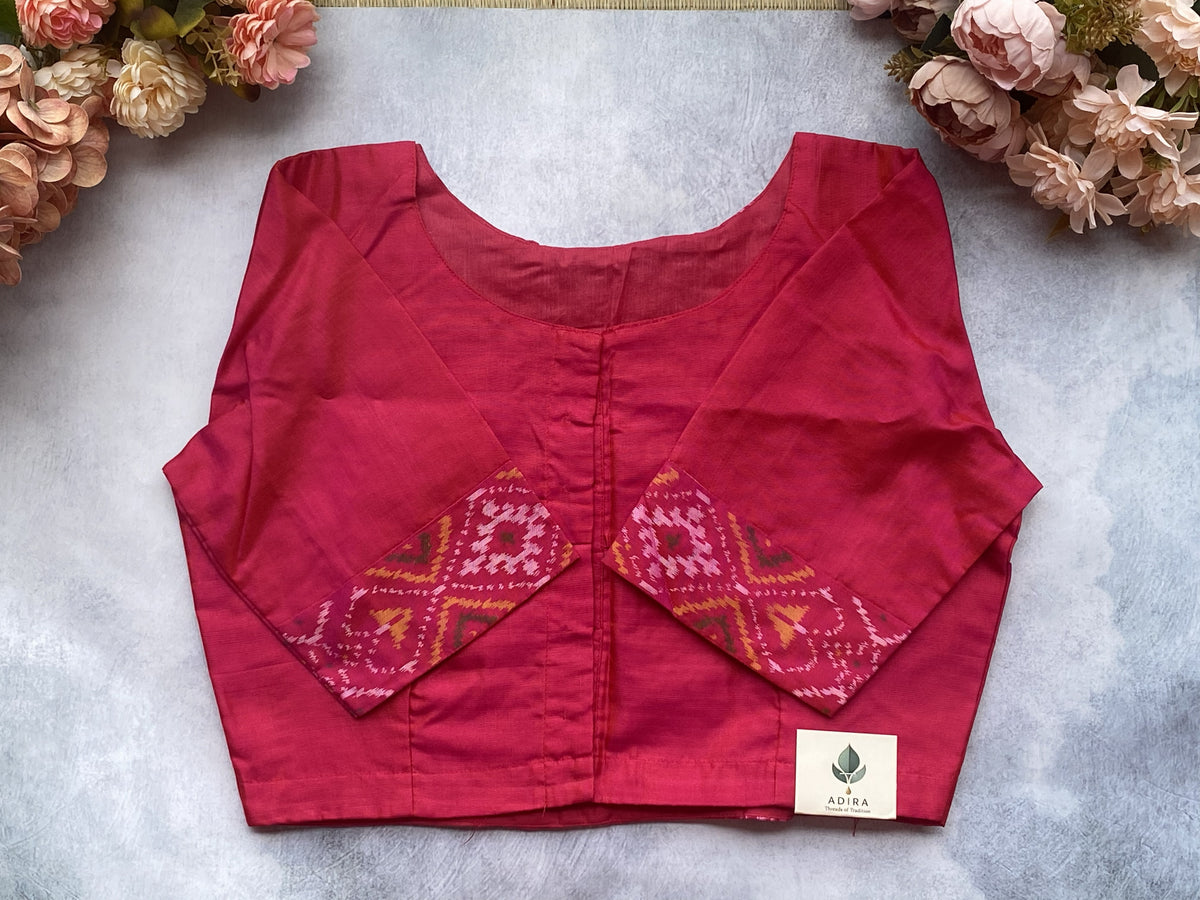 Pink Silk Mirror Work Blouse