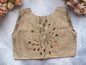 Beige Handcrafted Mirror Work Silk Blouse