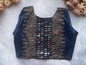 Navy Blue Silk Mirror Work Blouse