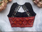Midnight Ikkat Pure Silk Mirror Work Blouse