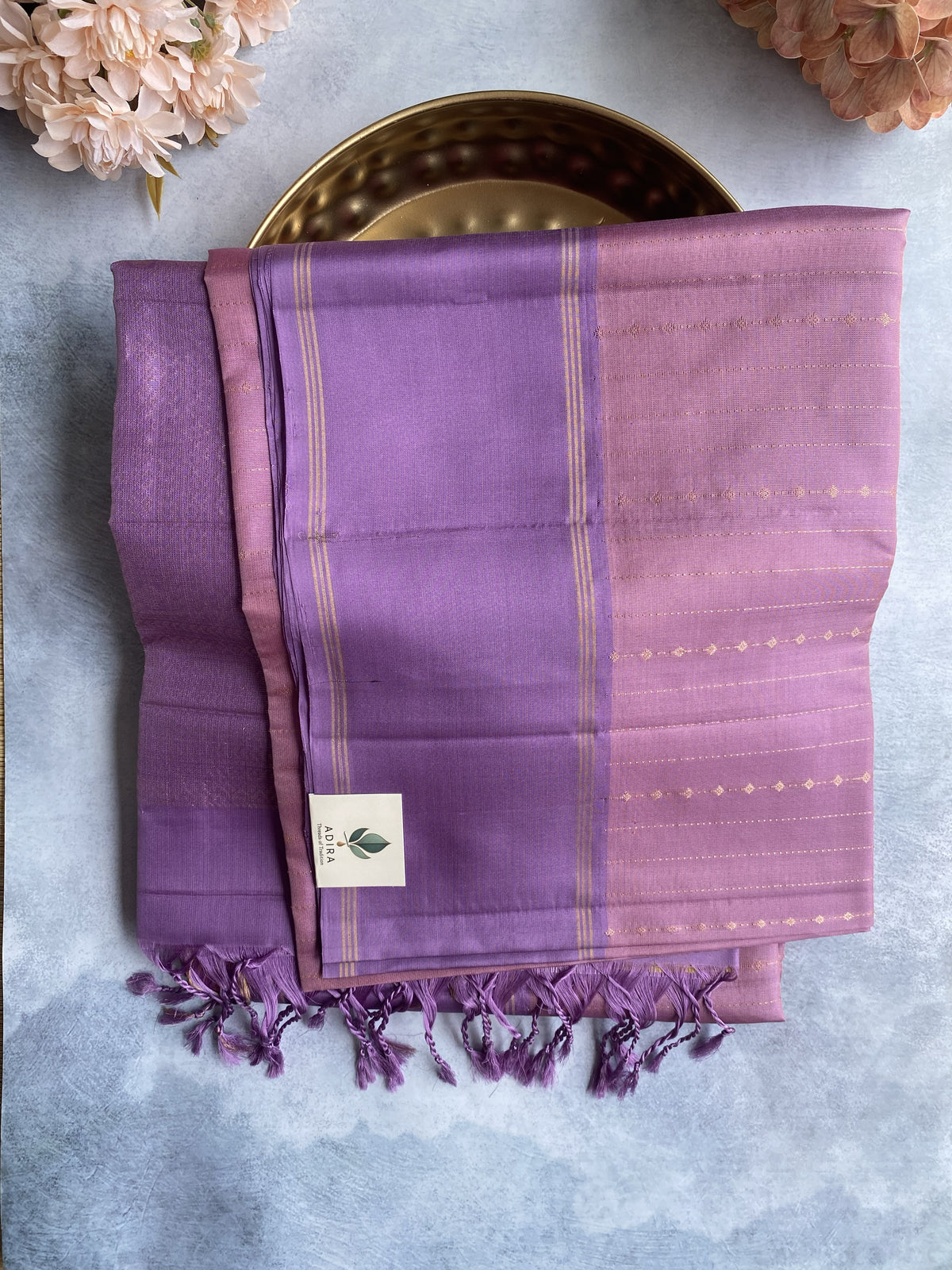 Onion Pink Lavender Handwoven Silk Saree