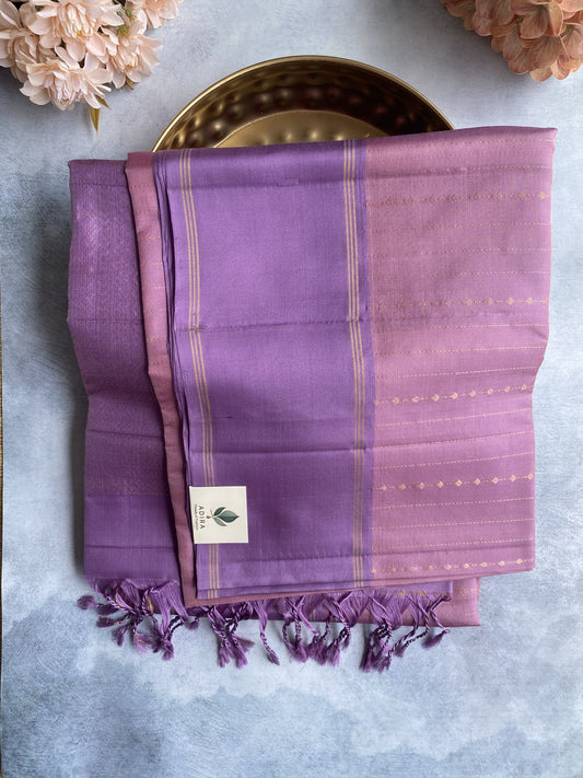 Onion Pink Lavender Handwoven Silk Saree