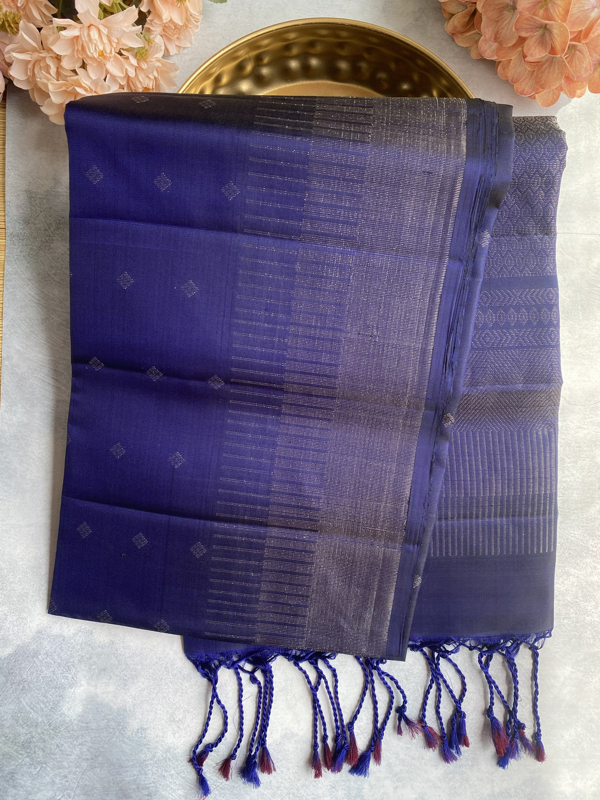 Royal Indigo Handwoven Silk Saree