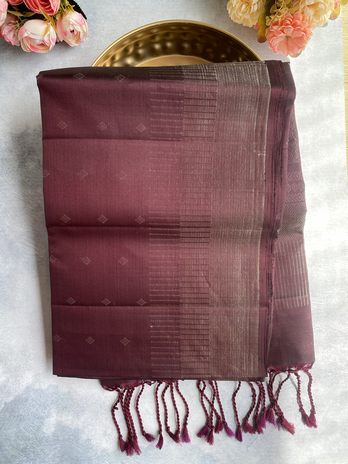 Regal Wine Handwoven Silk Saree