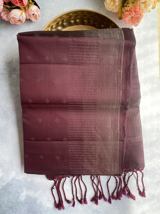 Regal Wine Handwoven Silk Saree