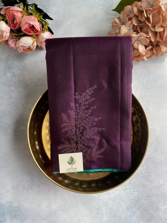 Purple Blossom Handwoven Silk Saree