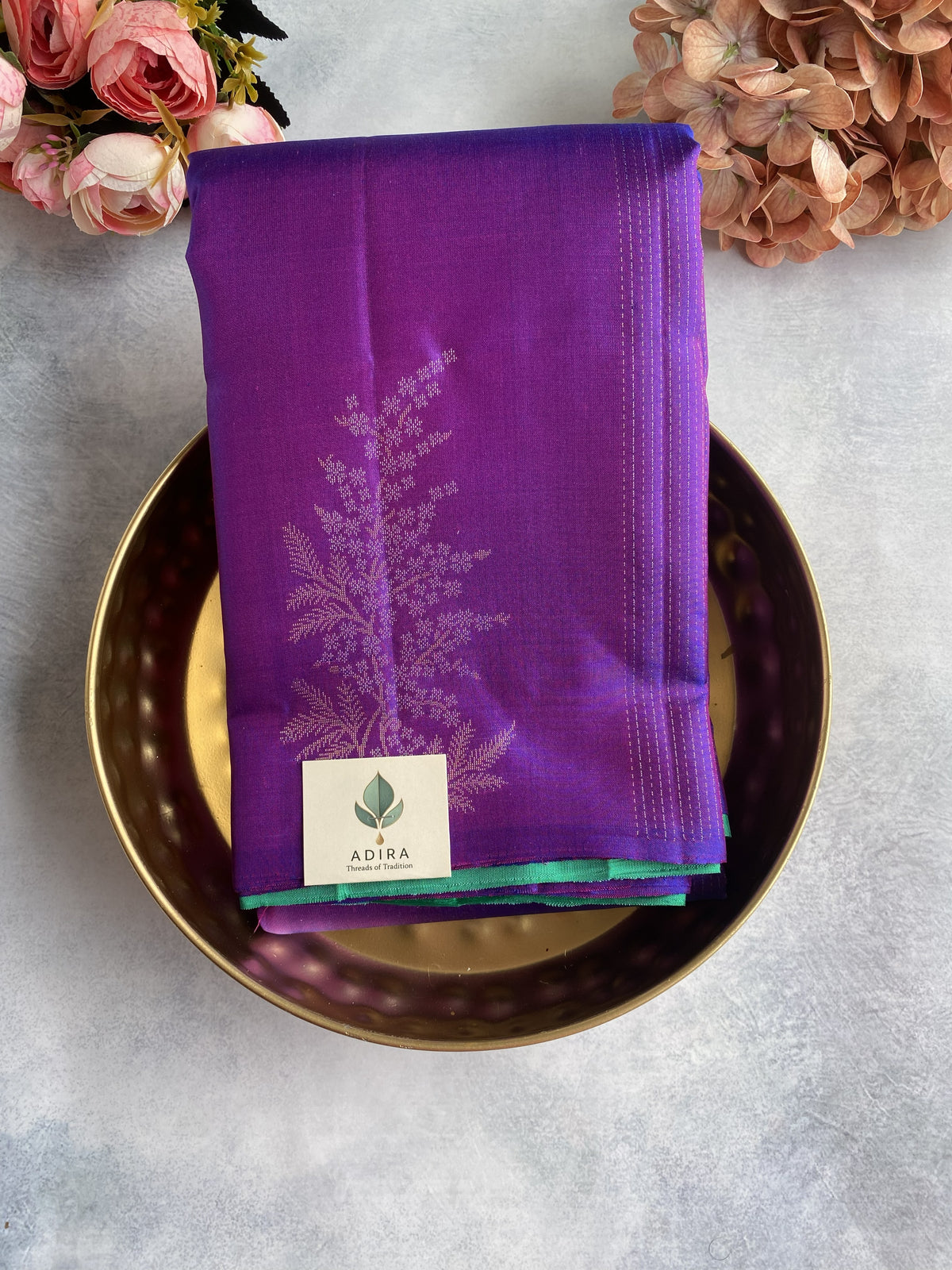 Royal Violet Bloom Handwoven Silk Saree