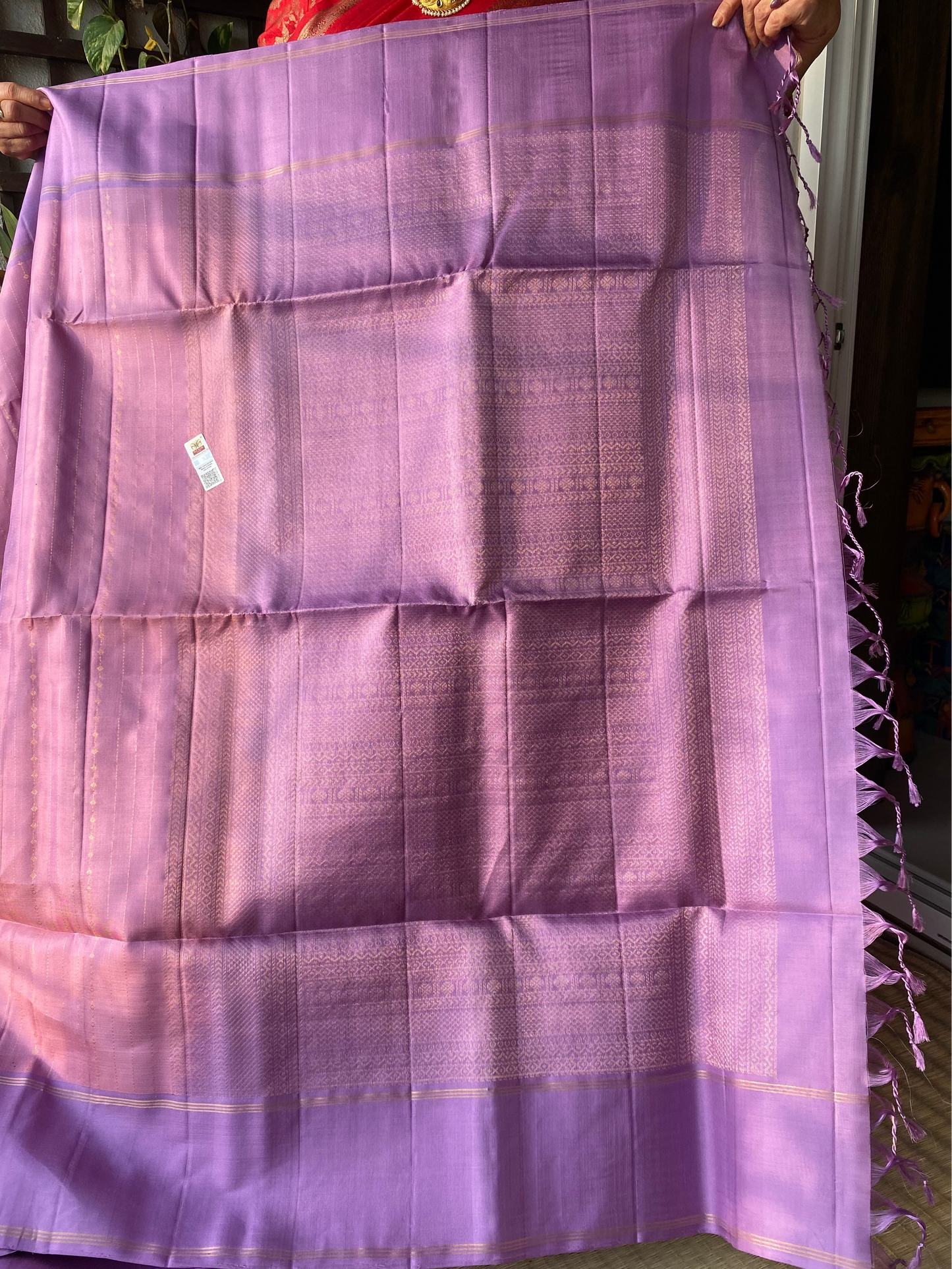 Onion Pink Lavender Handwoven Silk Saree