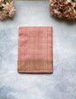 Blush Pink Tussar Silk Saree with Hand-Painted Kalamkari Pallu